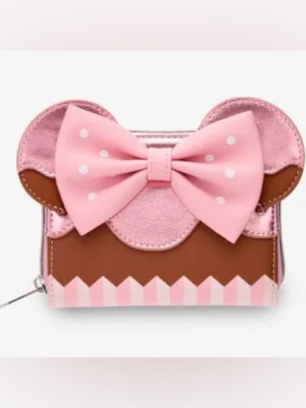 Loungefly Pink Bow Minnie birthday cupcake wallet NWT